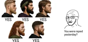 230591 - soybooru.com - ai_generated anglo beard blonde_hair brown_hair brown_skin celtic clothes ear hair looking_to_the_left looking_to_the_right mediterrenean nordic nose not_oc red_hair side_view slavic text white_(4).jpg