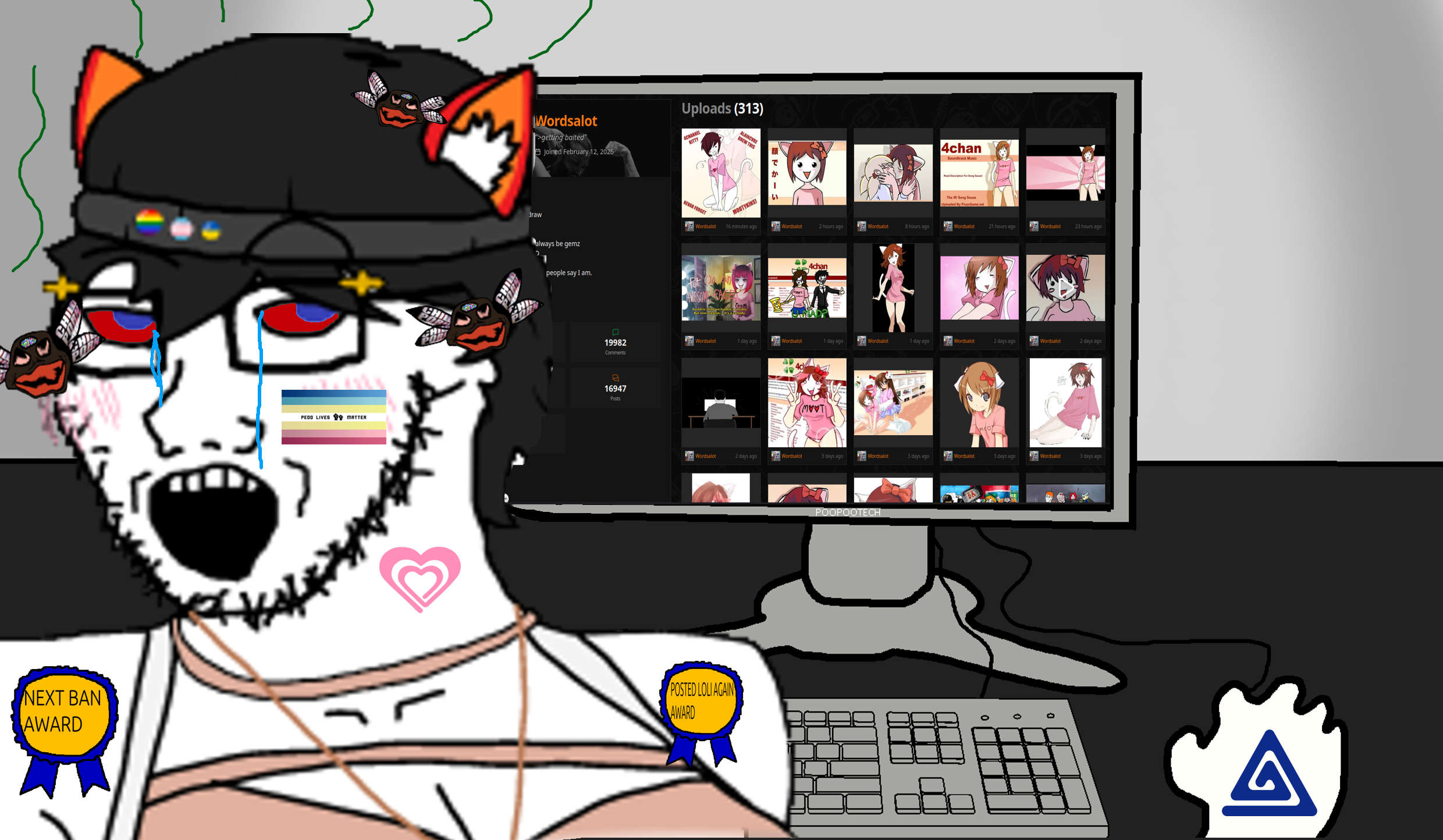 soytan, chudjak, soyak, jartycuck, jartyfly, patrick, animal, animal ears, award, black eyes