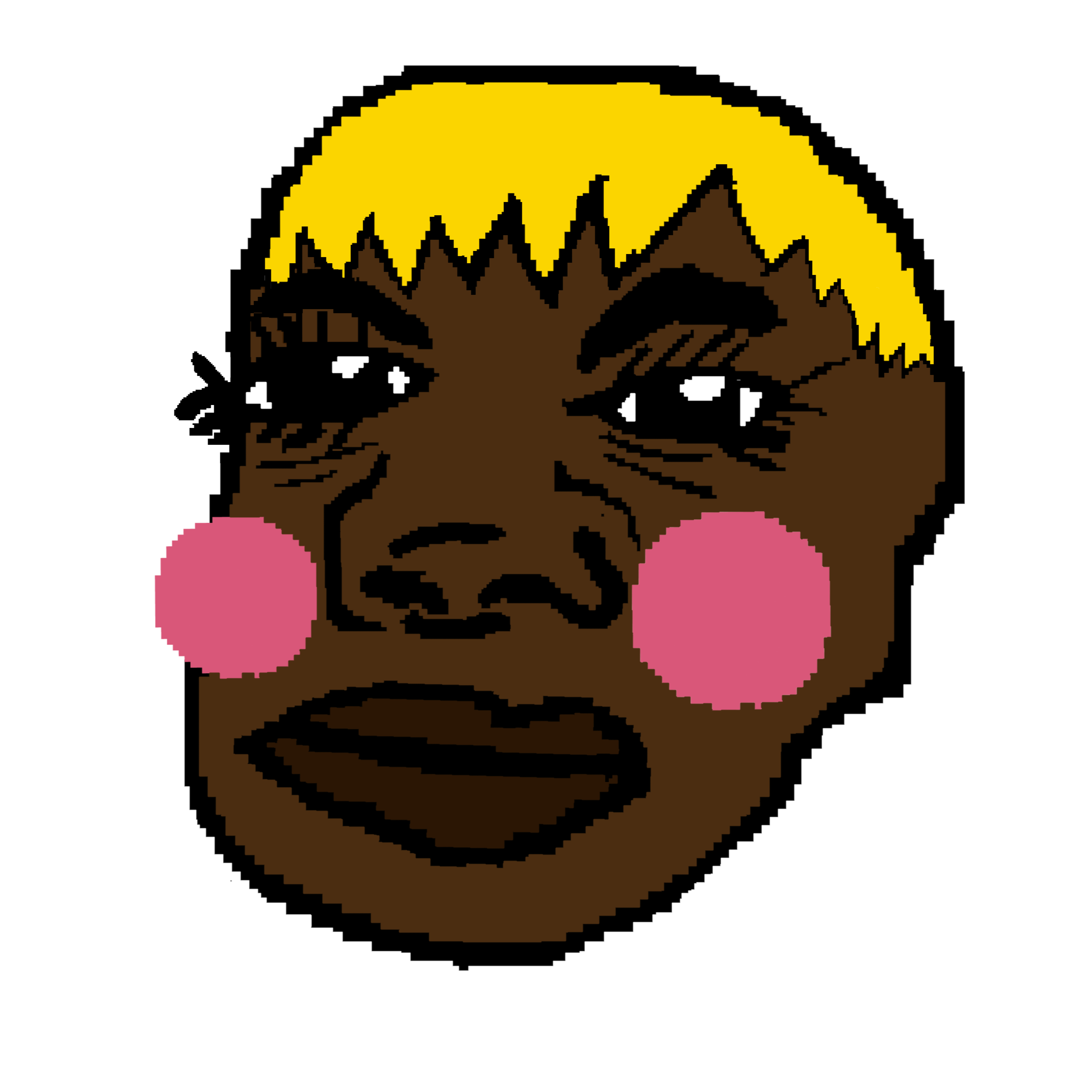 alicia, hunky twink sex machine, hunky twink sex machine, soyline miami, 1soyjak, black eyes, black skin, blonde hair, closed mouth, fat