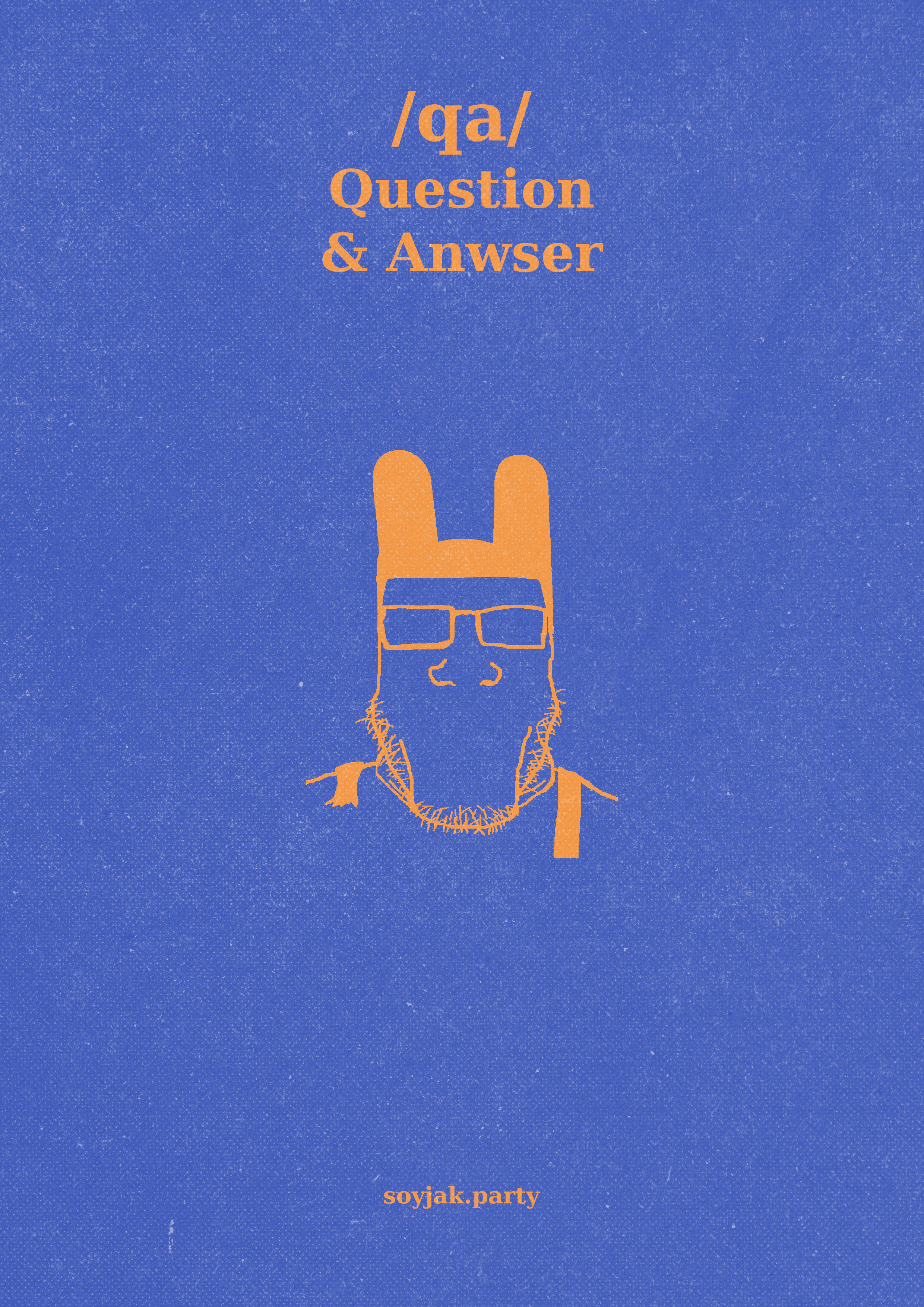 jax (the amazing digital circus), jax pedo, chudjak, markiplier soyjak, chudplier, board posters, /qa/ (soyjak.party), blue background, boards, colored background