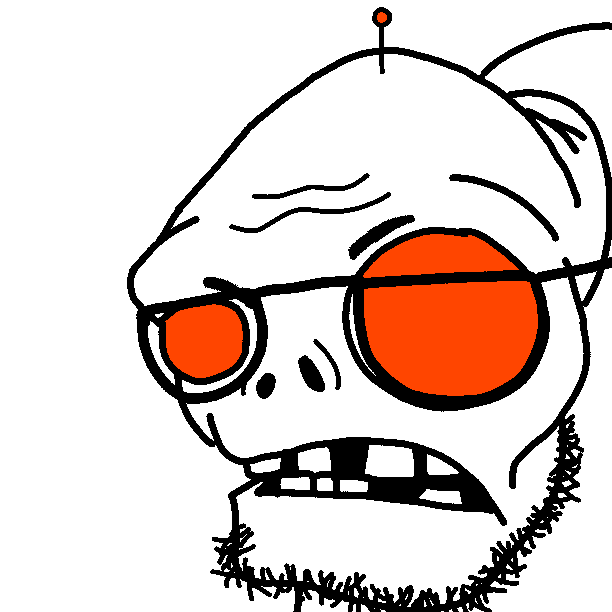 zombiejak, gargantuar, 1soyjak, angry, animated, antenna, bald, black eyes, buff, eyes