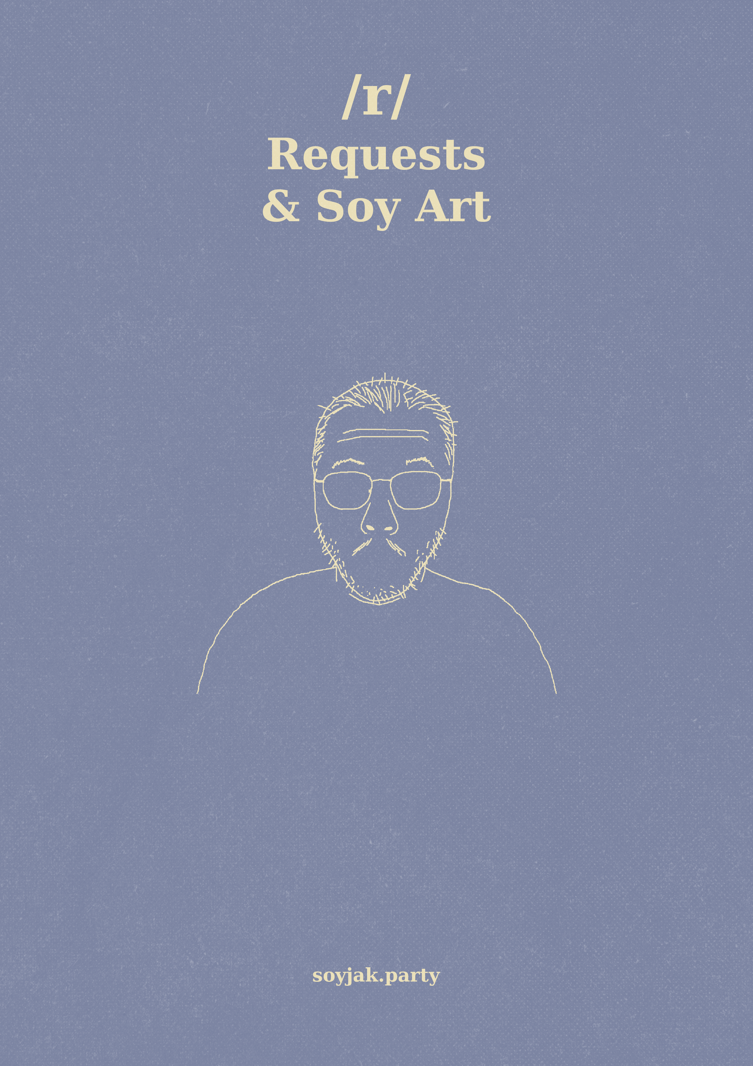 beefsoupjak, board posters, /r/ (soyjak.party), blue background, boards, colored background, english text, eyebrows, forehead lines, front view
