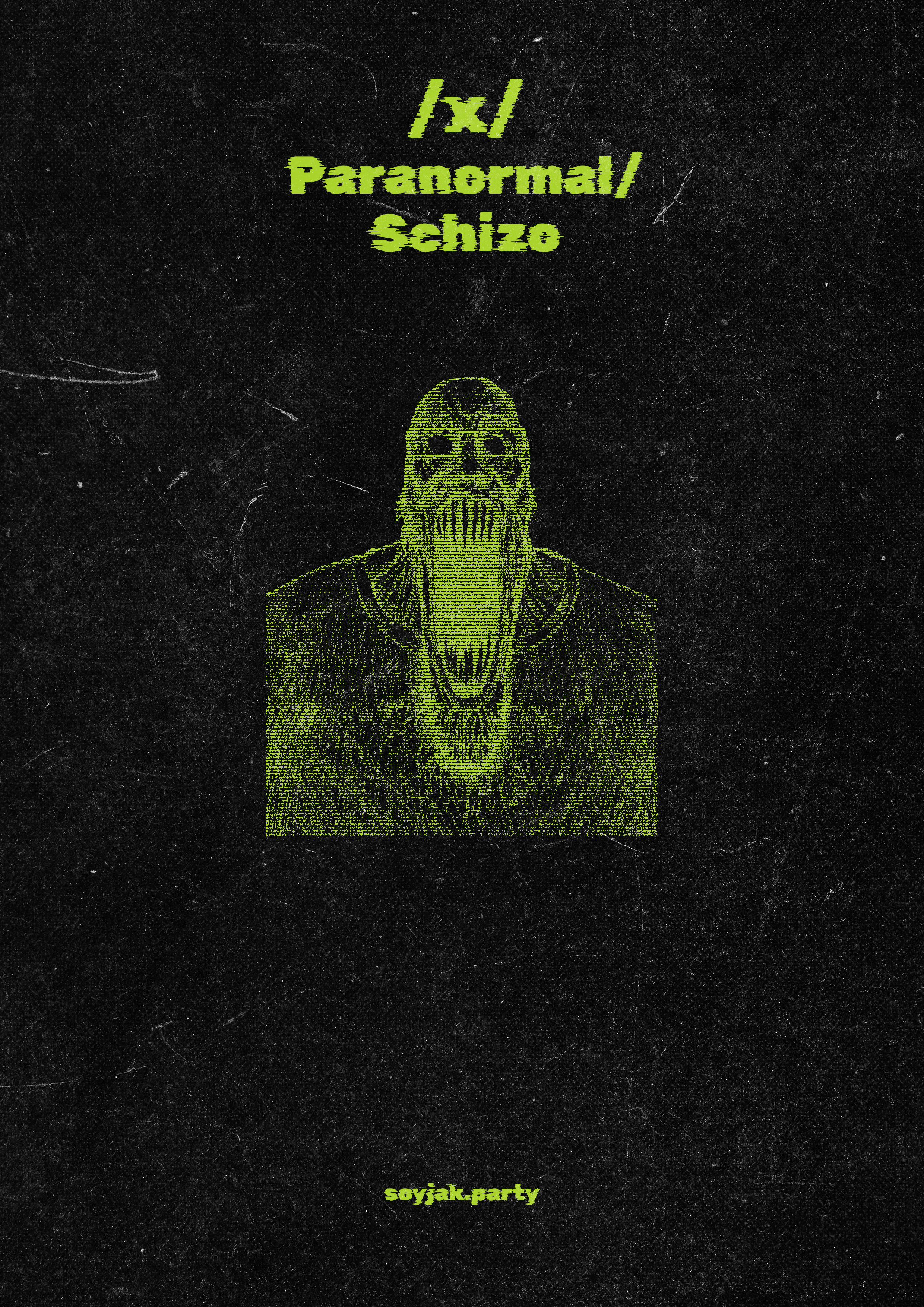 markiplier soyjak, longplier, schizojak, board posters, /x/ (soyjak.party), boards, clothes, colored background, dark background, english text