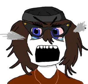 soytan, soywood, angry, brown hair, crying, glasses, hair, long hair, open eyes, open mouth