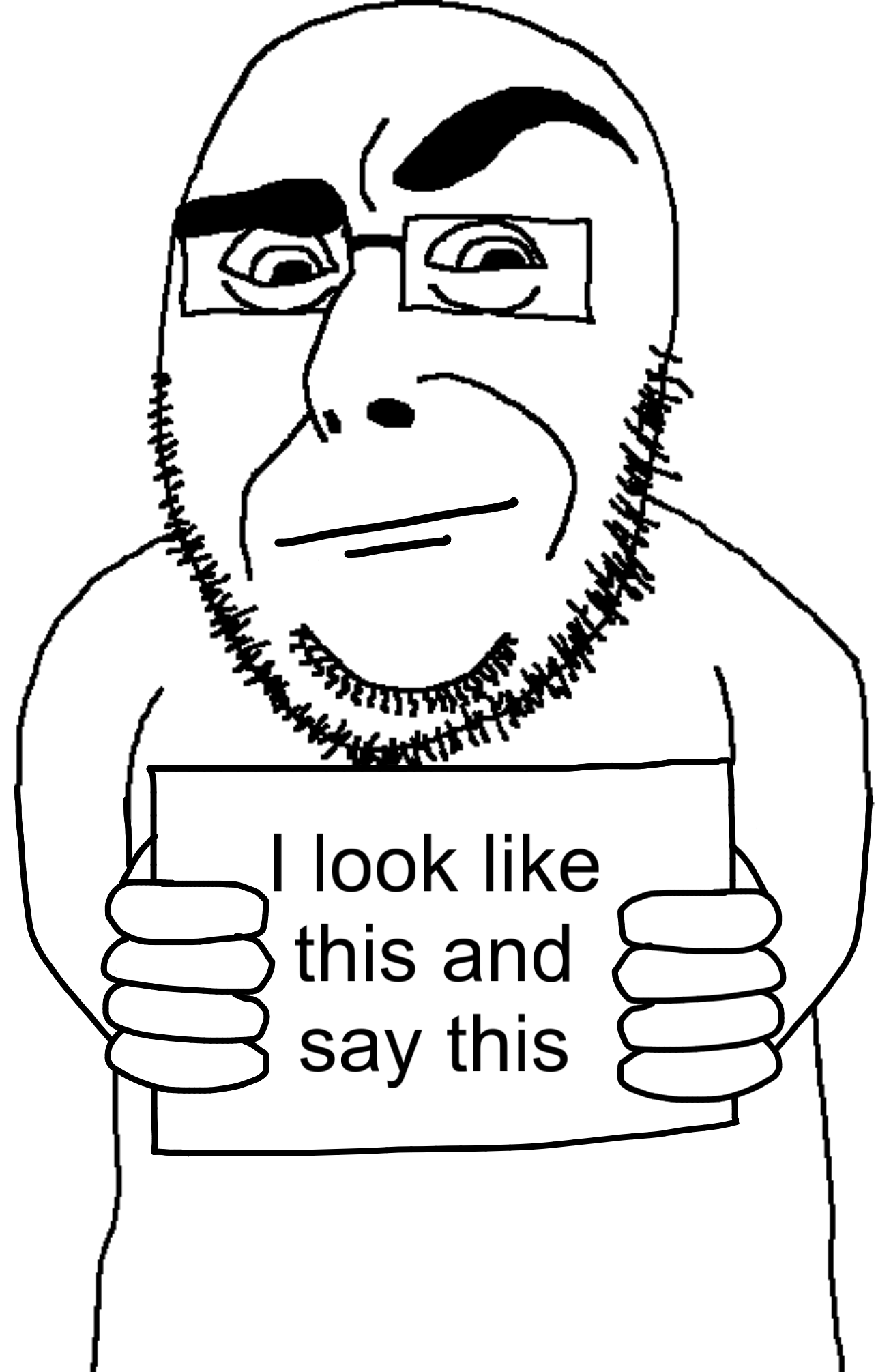 cobson, cobsontalks, arm, beard, chin, closed mouth, double chin, english text, glasses, hands