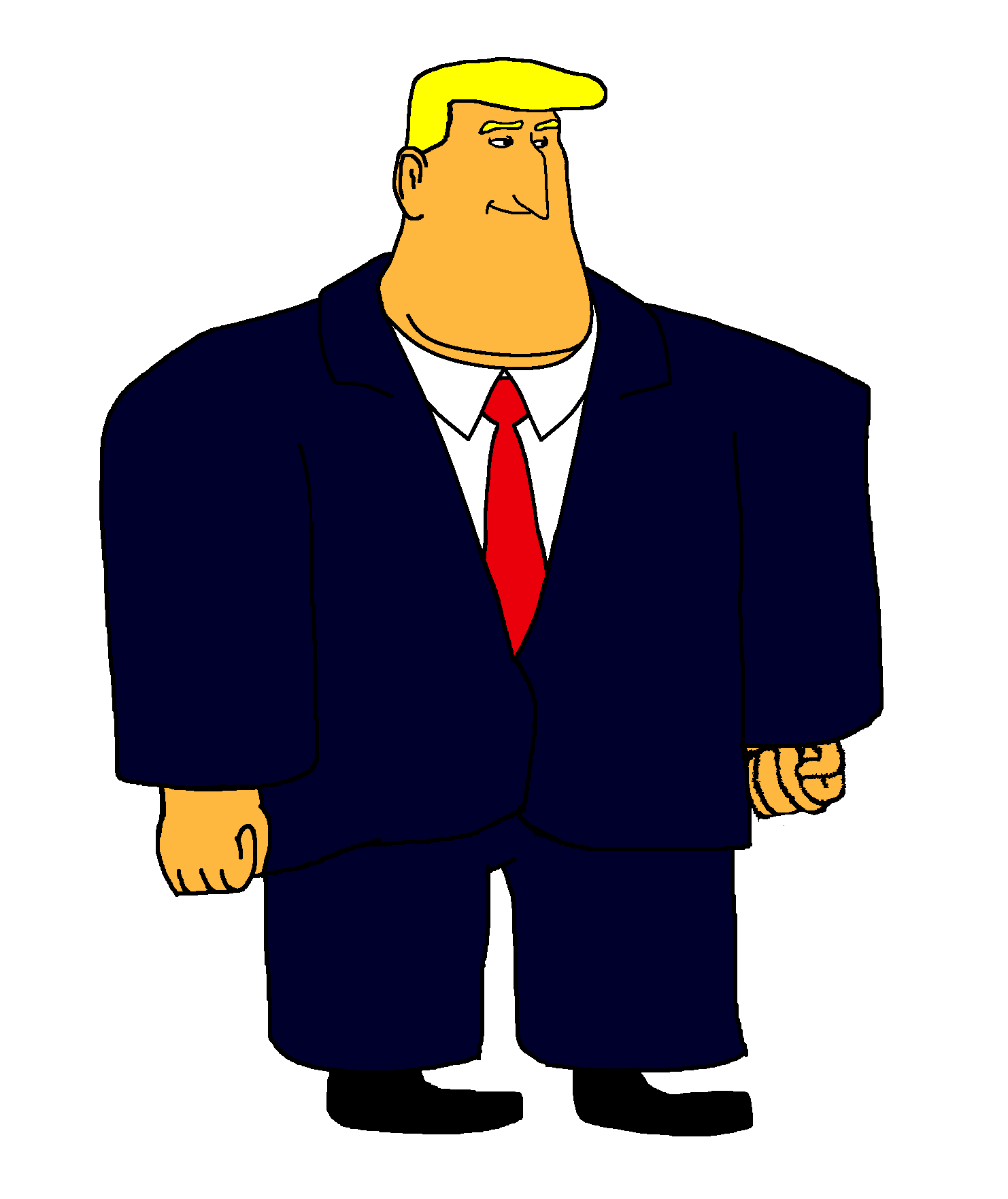 donald trump, trumpmutt, 1soyjak, big chin, big hands, blonde hair, closed mouth, clothes, color, eyebrows