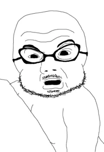 smibson but cooler, unknown, doctos, baby, caca, confused, half open mouth, looking at you, monochrome, open eyes