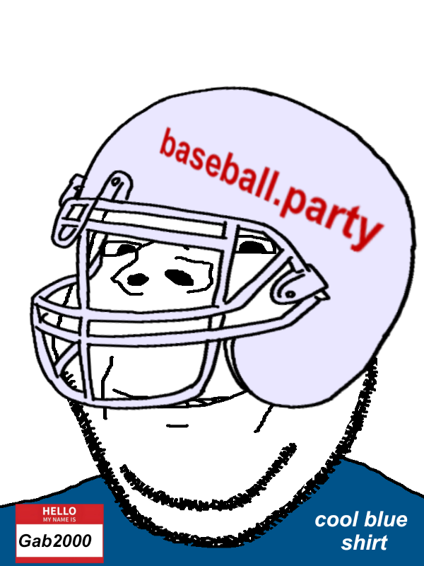 gapejak, wholesome soyjak, 1soyjak, american football, american football helmet, baseball, blue shirt, clothes, english text, hat