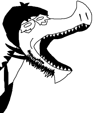 crimsonvoidhydra1488, dragonjak, 1soyjak, animal, black hair, dragon, glasses, hair, long neck, open eyes