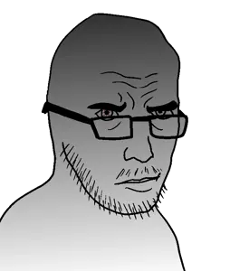 231063 - soybooru.com - 1soyjak annoyed bald closed_mouth eyebags forehead_lines frown glasses half_closed_eyes looking_at_you portrait stubble three-quarter_view uncolored_skin unknown white_background white_eyes zoojak.png