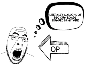 cobson, closed mouth, glasses, op, open mouth, soyjak, speech bubble, stubble, text