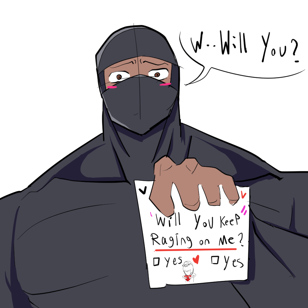 zeickou, gapejak, wholesome soyjak, blush, brown eyes, brown skin, buff, closed mouth, front view, half body