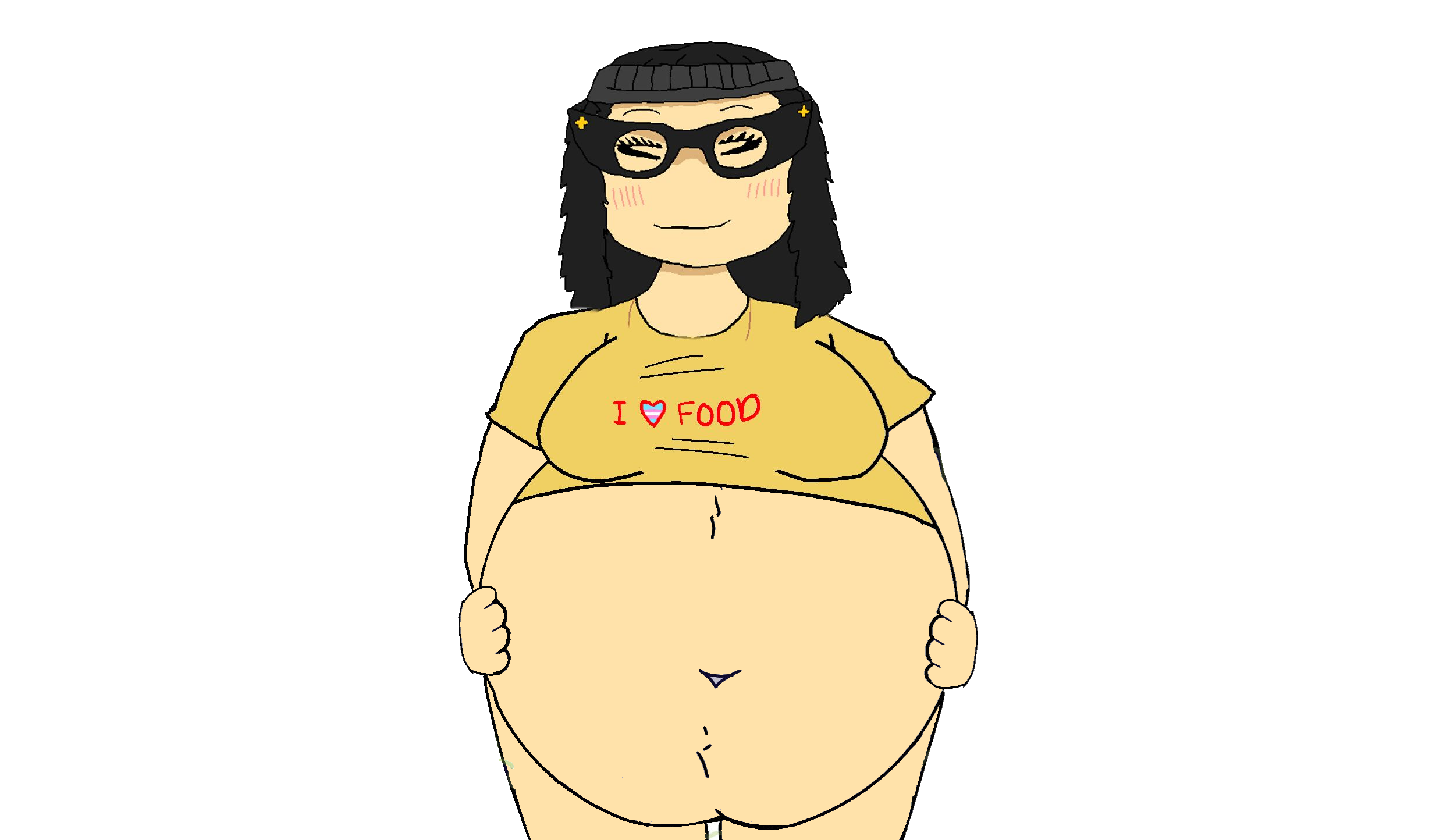 soychang, soytan, asian, bbw, black eyes, black hair, closed eyes, fat, female, food