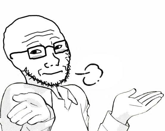 soyak, 1soyjak, ako shrug, antialiased, bald, black eyes, black hair, closed mouth, front view, glasses