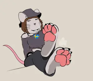 184385 - soybooru.com - 3 animal anthro blue_eyes bra cat cat_ear catgirl closed_mouth foot foot_fetish furry glasses necklace pants paw paws shirt soytan sweat tfwafawail unknown.png