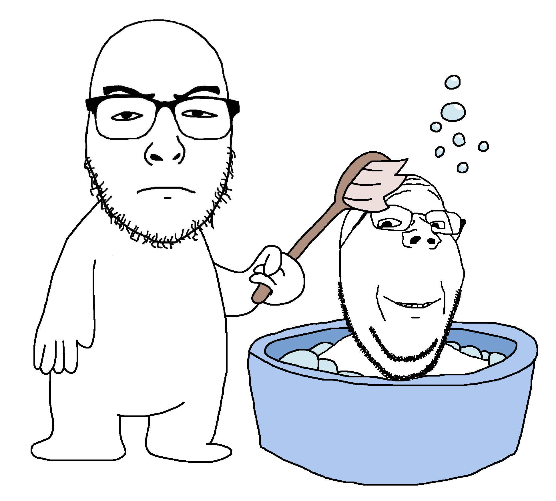 gapejak, uncjak, wholesome soyjak, remastered soyjaks, 2soyjaks, bald, basin, bath, beard, brush
