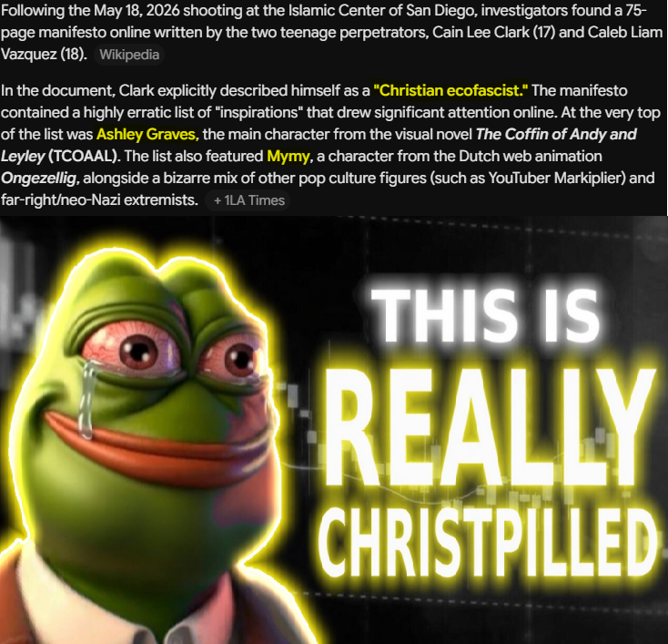 mymy schoppenboer, pepe, pepelaugh, it's based and christpilled, this is really, ashley graves, bald, based and christpilled, becoming christpilled, black eyes