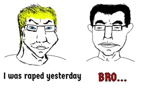 232592 - soybooru.com - 2soyjaks black_eyes blonde_hair blue_eyes cargo chudjak closed_mouth comparison_meme front_view frown glasses hair le_pol_face looking_at_you no_beard open_eyes pol_(4chan) portrait short_hair s(2).jpg