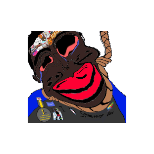 chudjak, jartycuck, patrick, jartycuck, slopjak, 3dgifmaker, animated, black skin, bloodshot eyes, closed mouth