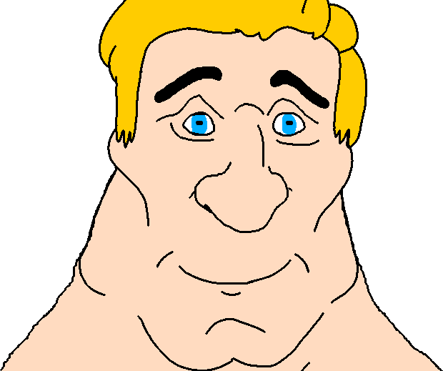 pissluffare, aryan, a10 eyes, big nose, blonde hair, blue eyes, buff, bushy eyebrows, chin, closed mouth