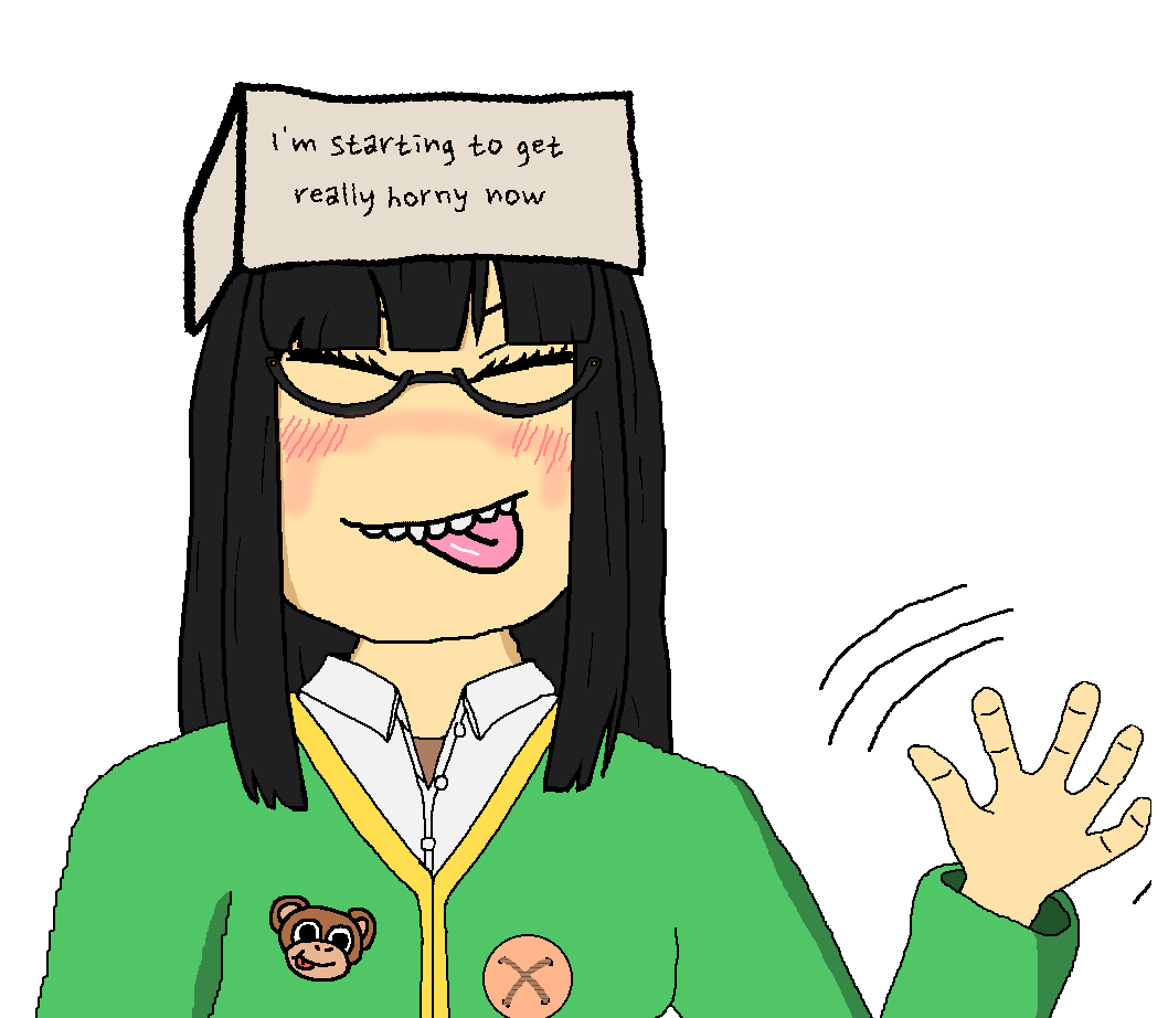 kuromi (sanrio), soychang, soytan, blush, closed mouth, clothes, crying, eyebrows, female, glasses