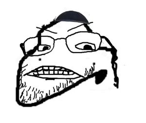 gapejak, angry, clothes, frown, glasses, hair, hat, judaism, kippah, nose