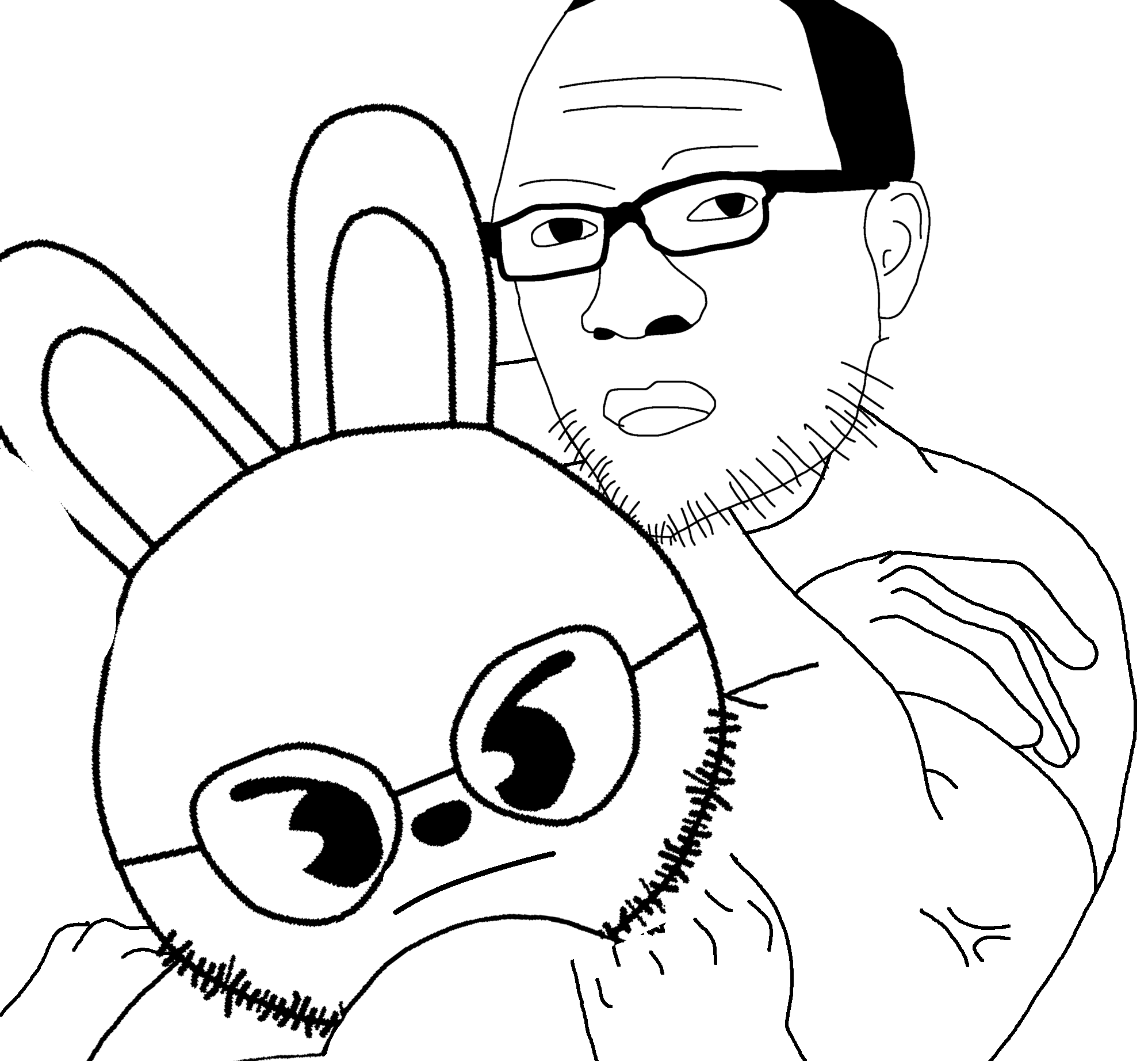 forcedjak, leebitjak, unknown, poopson shitflinging, angry, bald, black hair, buff, chokehold, closed mouth