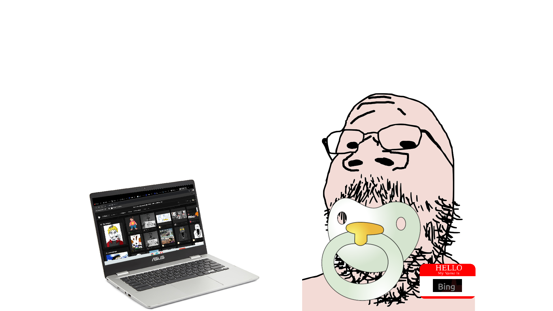gapejak, babyjak, babyjak, 1soyjak, baby, bald, black eyes, black hair, caca, chromebook