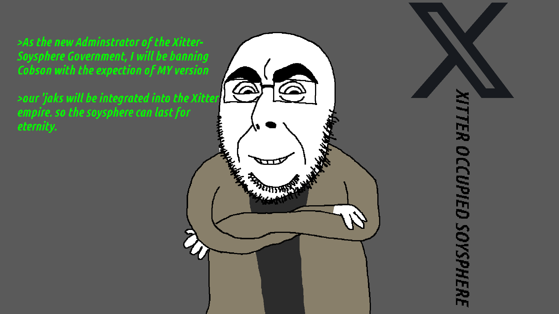 cobson, cobsontalks, soy mesa, 1soyjak, bald, black hair, clothes, cobsontalks (user), dr. breen, fat