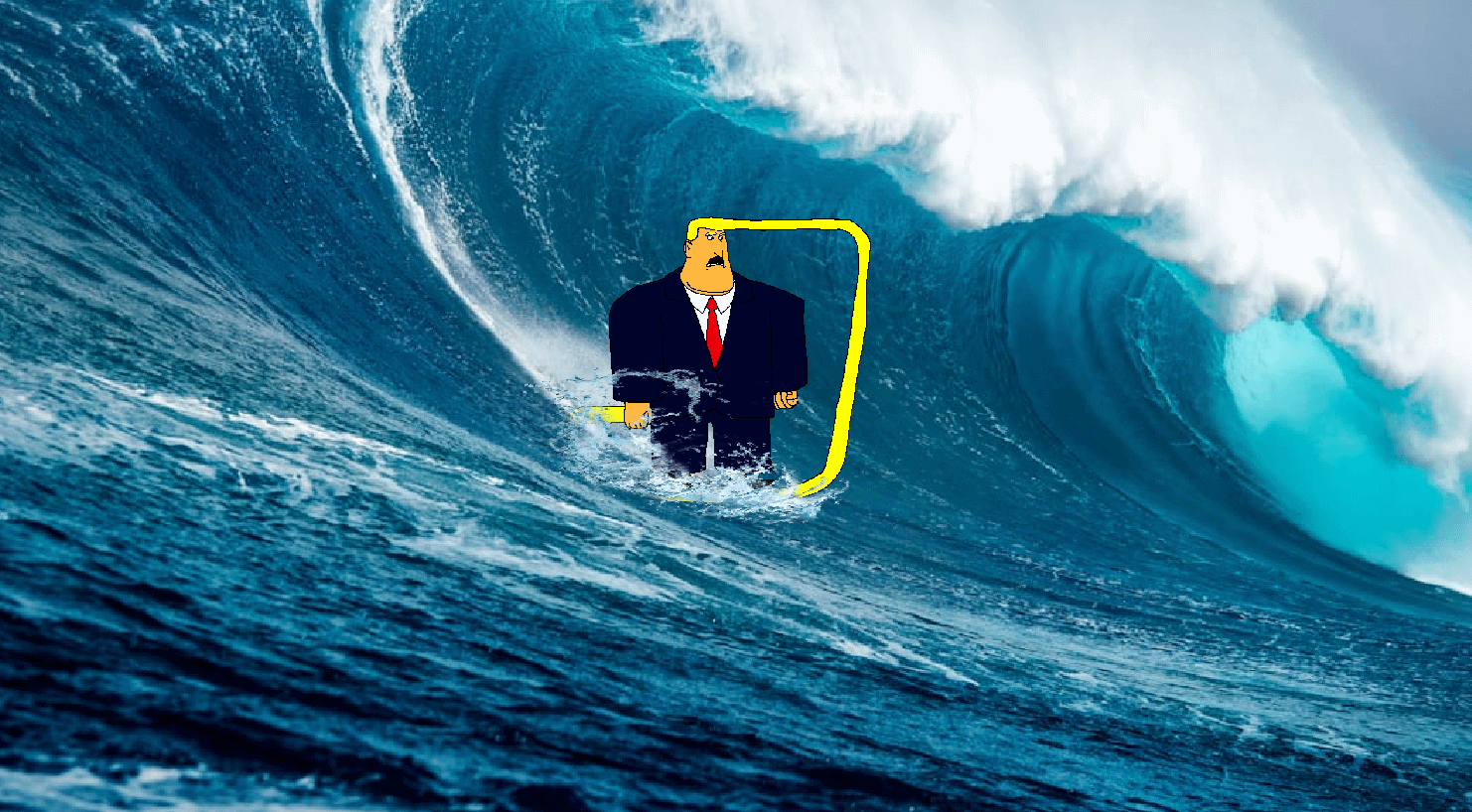 known, trumpmutt, 1soyjak, big chin, blonde hair, closed mouth, clothes, eyes, hair, holding breath