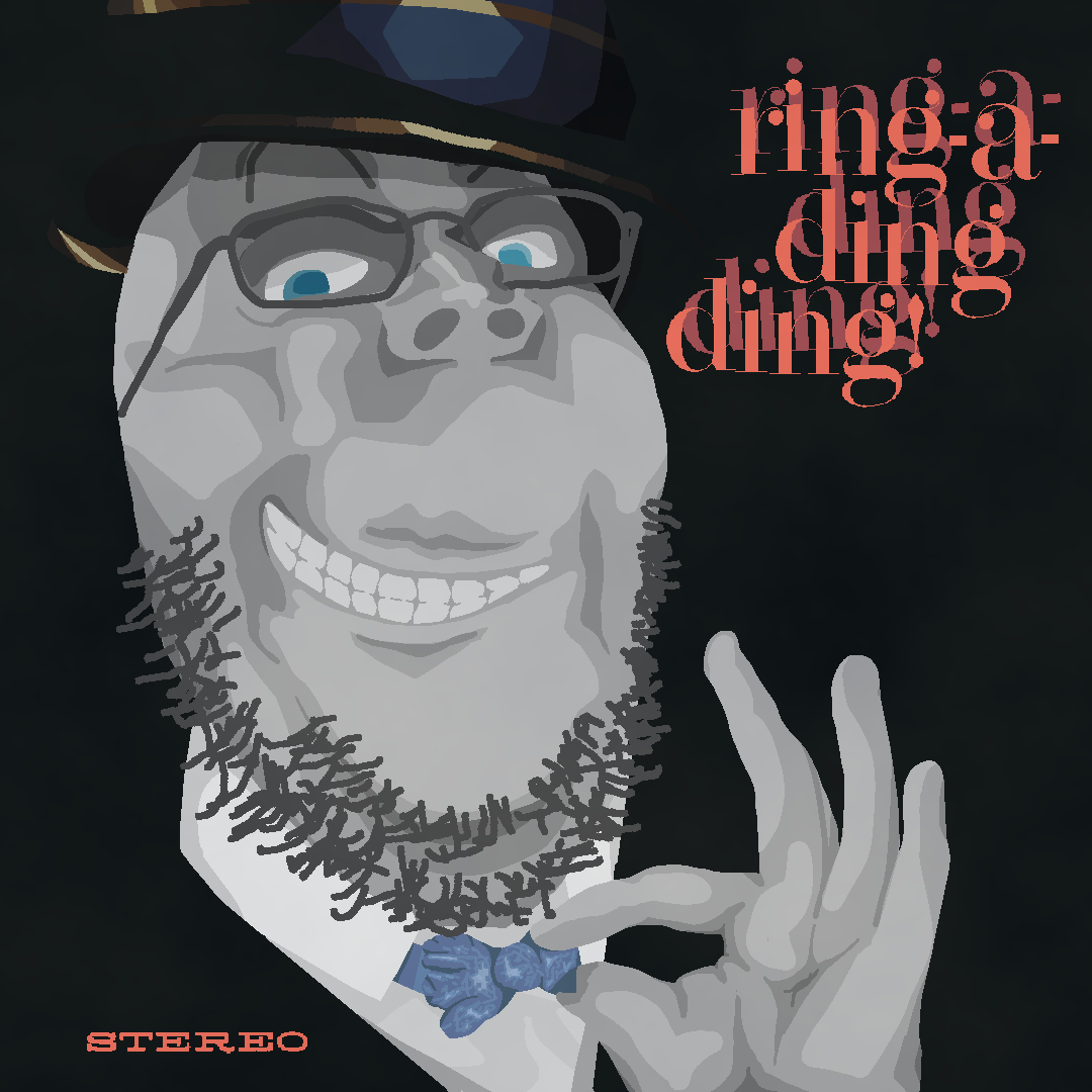 sisa9000, gapejak, bald, beard, black background, blue eyes, bowtie, closed mouth, clothes, confident