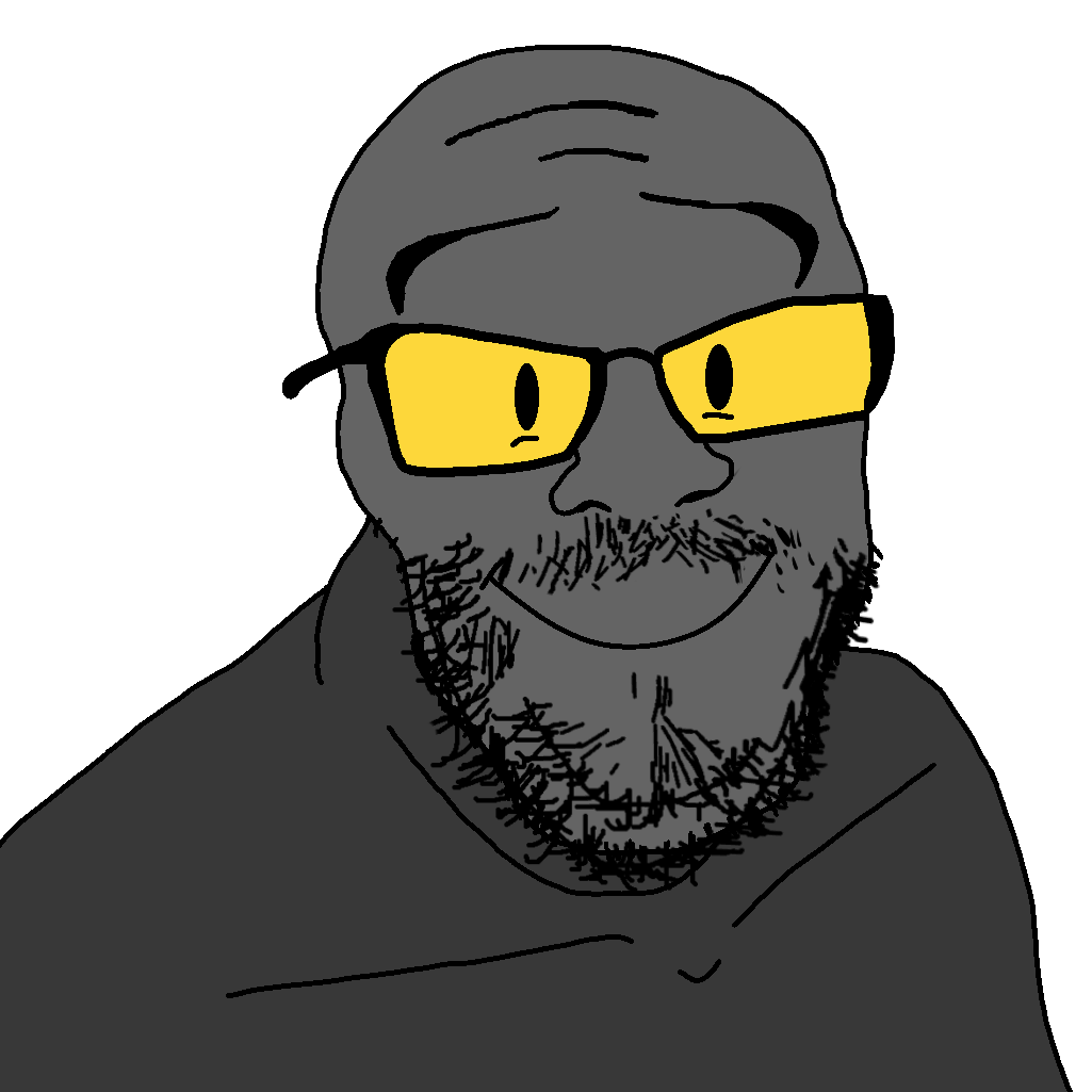 feraljak, wholesome feraljak, 1soyjak, admin, administrator, bald, beard, black eyes, black glasses, black hair