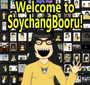 59750 - soybooru.com - arm asian asian_female banana beanie clothes full_body glasses hair hand kuromi necklace nintendo nintendo_switch open_mouth sanrio shoe soy soychang soylent soylent_(bana.png
