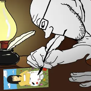 233892 - soybooru.com - 1soyjak bald black_eyes closed_mouth drawing drawn_background feather holding_object ink lamp looking_at_object looking_to_the_left markiplier_soyjak neutral neutralplier oil_lamp open_eyes paper s.png