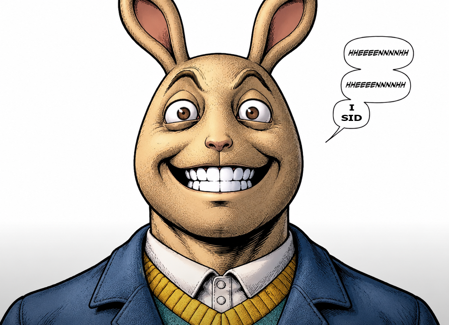 black noir, buster baxter, animal, arthur, blue jacket, brown eyes, bunny, bunny ears, collared shirt, comic