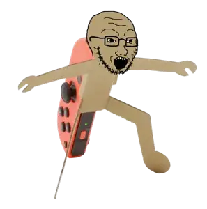 soyak, cardboard, glasses, nintendo, nintendo labo, nitnendo switch, open mouth, soyjak, stubble, video game