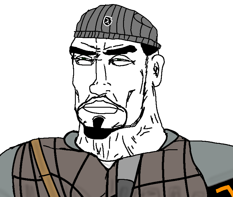 chudjak, perceptive chud, 1soyjak, angry, arm band, beard, black hair, buff, closed mouth, front view