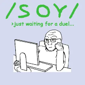 soyak, arm, bored, computer, duel, glasses, greentext, hands, rolling eyes, screen