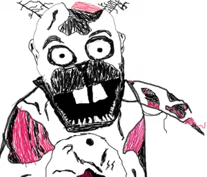 william afton, feraljak, animal ears, animatronic, arm, buck teeth, ear, freddy fazbear's pizzeria simulator, open mouth, rabbit ear