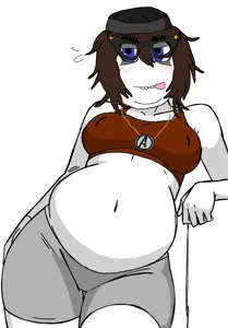 soytan, soywood, avengers, bbw, belly, big belly, blue eyes, bra, brown hair, chin