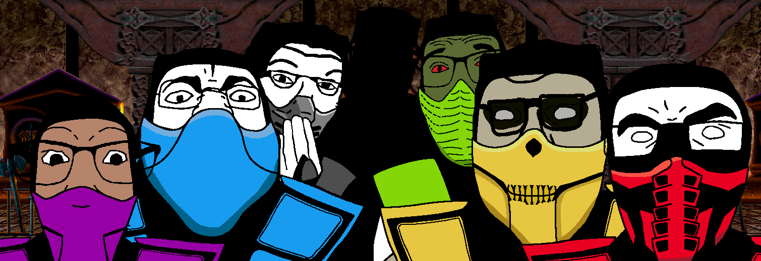 had to take some creative liberties as the base designs of the male ninjas in UMK3 are literally palette swaps. Smoke and Reptile are their MK2 designs, and Smokes mask is based on his Cyber-Smoke…