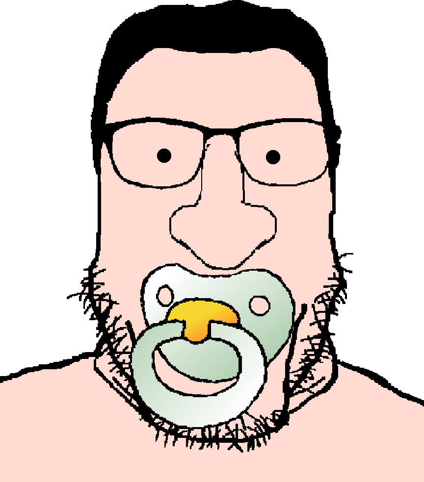 chudjak, markiplier soyjak, carbjak, chudplier, baby, black eyes, black hair, closed mouth, front view, glasses