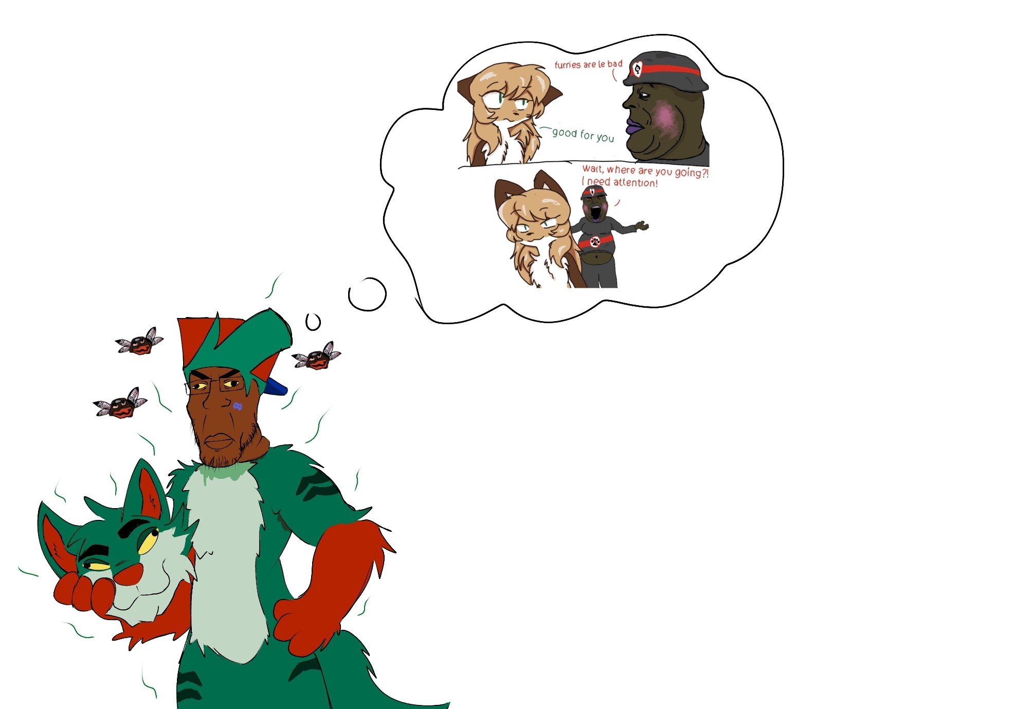 averi, esl fnf pedo, chudjak, markiplier soyjak, jartycuck, black skin, brown skin, discord, discord logo facial mark, fiddleafox