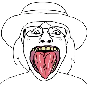 bernd, gapejak, bridget, female gapejak, femjak, 1soyjak, black eyes, blush, clothes, female