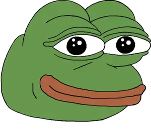 pepe, bald, black eyes, closed mouth, fat, front view, green skin, happy, head, looking at you