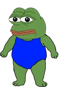 pepe, bald, black eyes, closed mouth, clothes, fat, front view, full body, green skin, looking at you