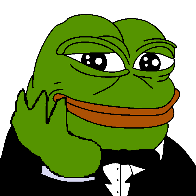 pepe, bald, black eyes, closed mouth, clothes, fat, front view, green skin, hand on face, hands