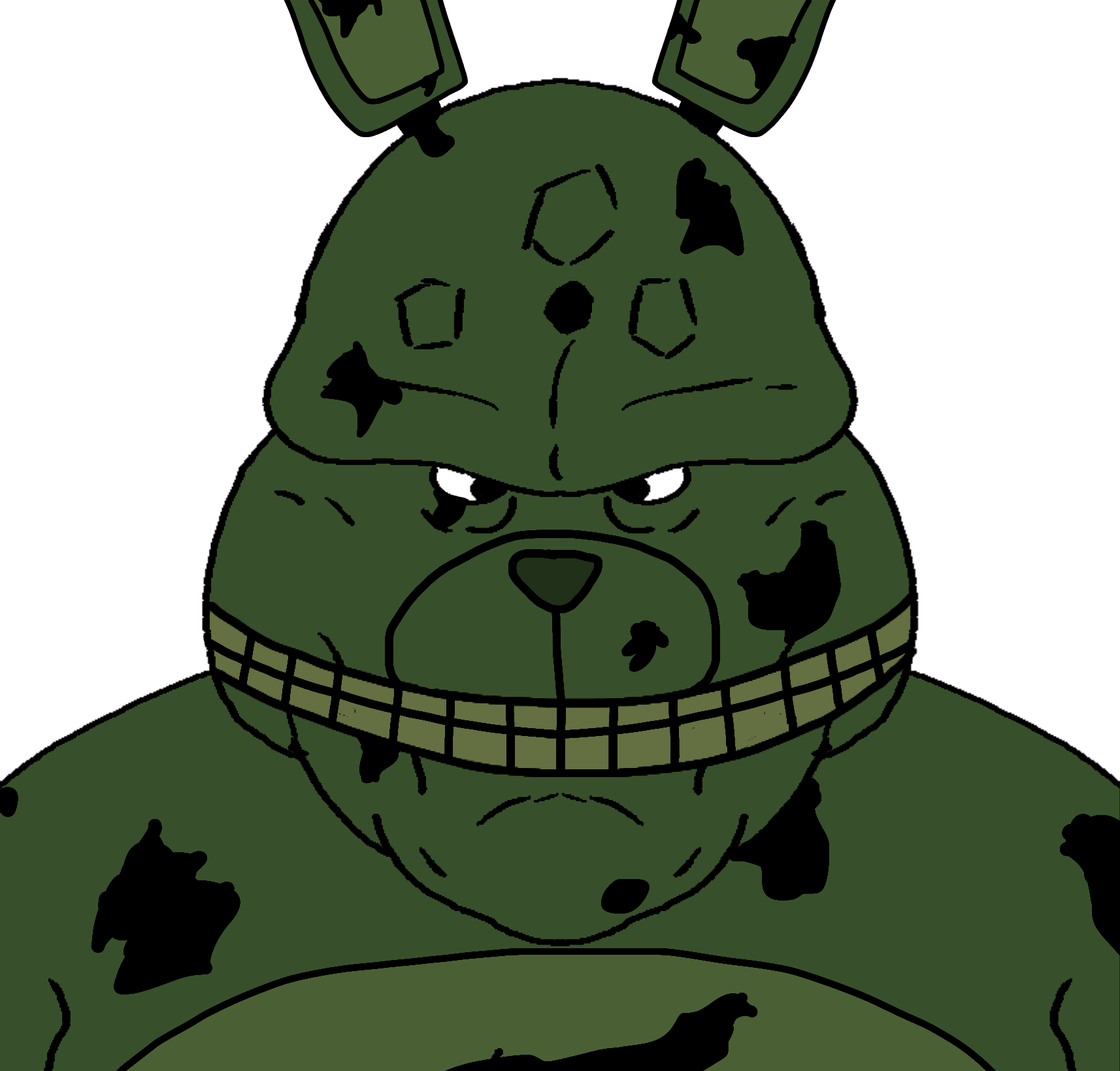 springtrap, william afton, disgusting trevorcreature, five nights at jarty’s, 1soyjak, angry, animal, animatronic, bunny, bunny ears