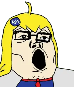 tony soprano soyjak, blonde hair, clothes, glasses, hair, knowyourmeme, necktie, open mouth, soyjak