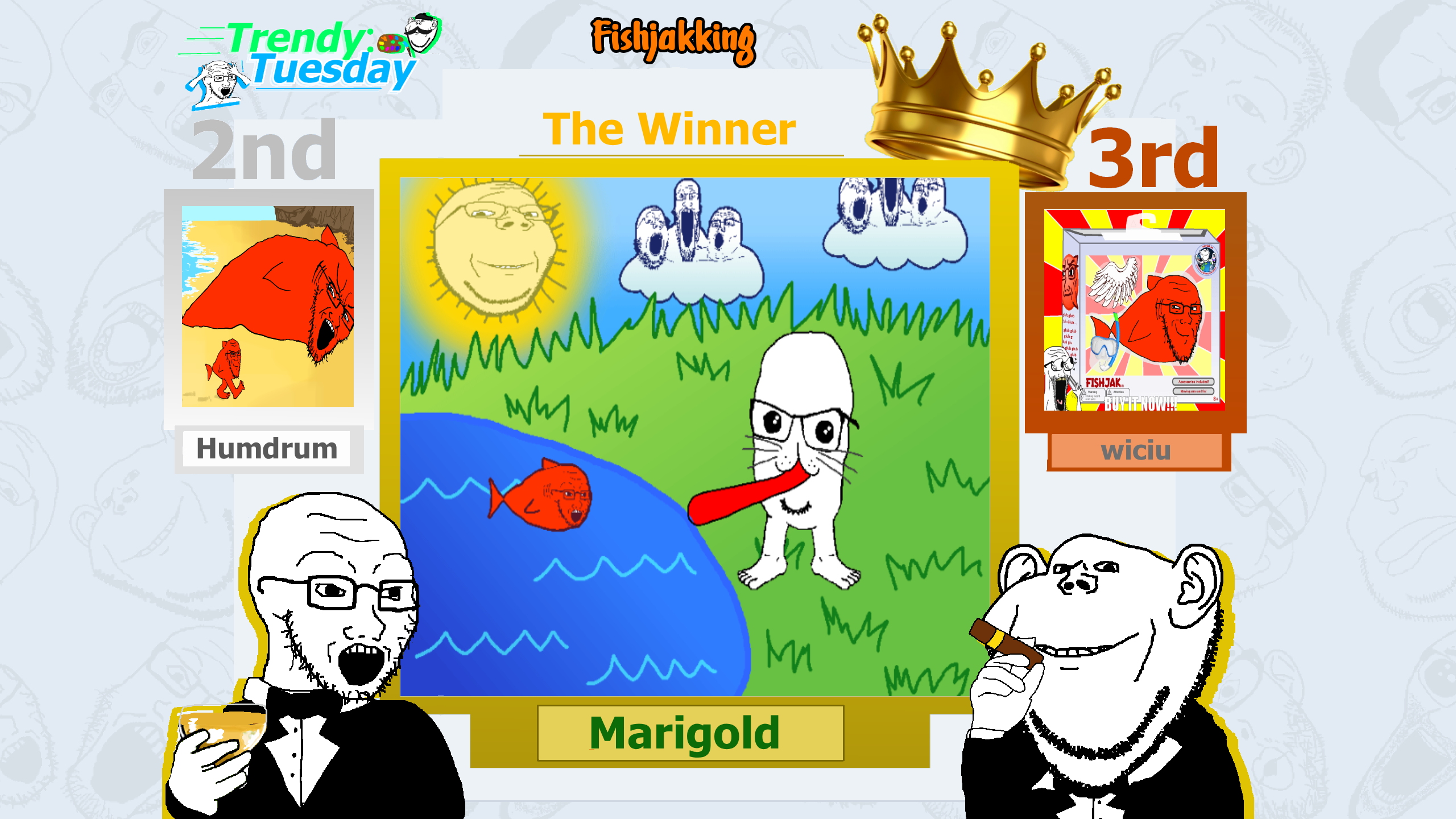 humdrum, marigold, wiciu, excited soyjak, feraljak, gapejak, impish soyak ears, markiplier soyjak, soyak, tony soprano soyjak